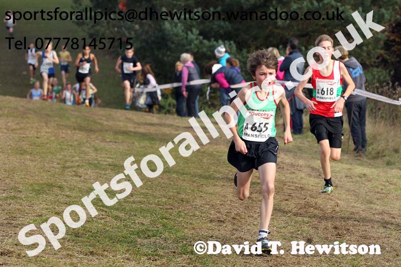 Boys under-13s, National Cross Country Relays, Berry Park, Mansfield. Photo: David T. Hewitson/Sports for All Pics